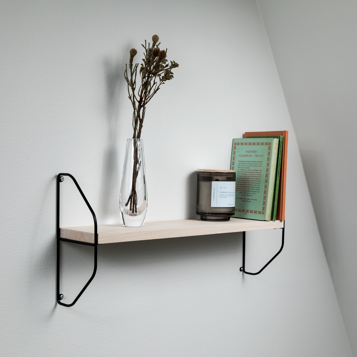 Angular, wall shelf